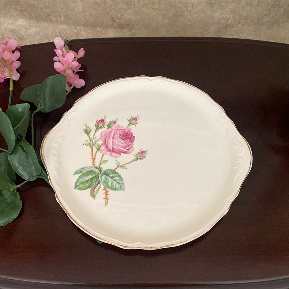 Edwin Knowles KNO178 Pink Rose Platter